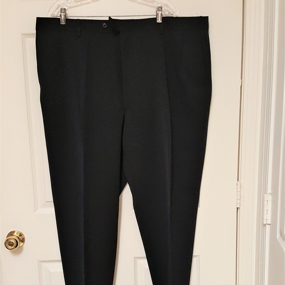 LINEA UOMO MEN'S BLACK 100%WOOL DRESS PANTS